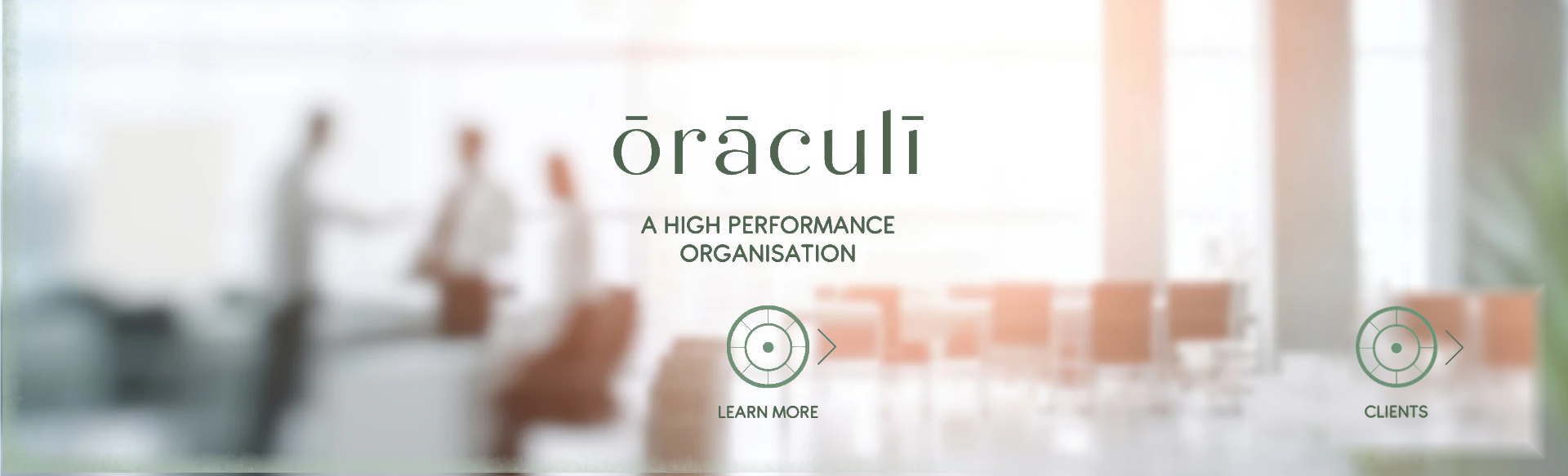 ōrāculī — A High Performance Organisation, with Learn More and Clients links