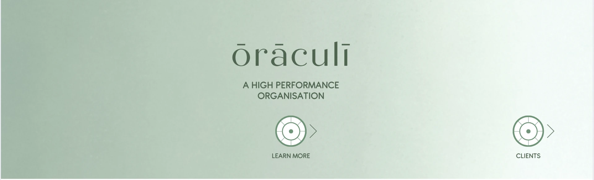 ōrāculī — A High Performance Organisation, with Learn More and Clients links